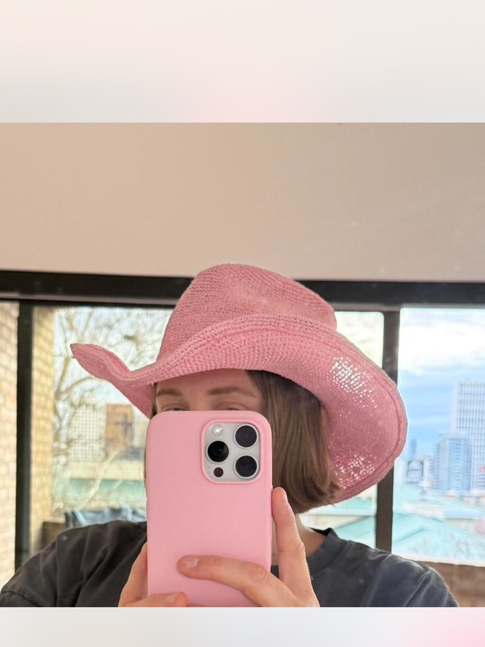 Aritzia Pink Cowgirl Hat